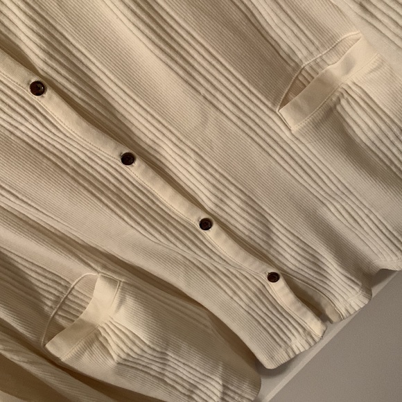 Lands’ End cream button-up lightweight stretchy cotton cardigan 3x(24W-26W) - Picture 7 of 11